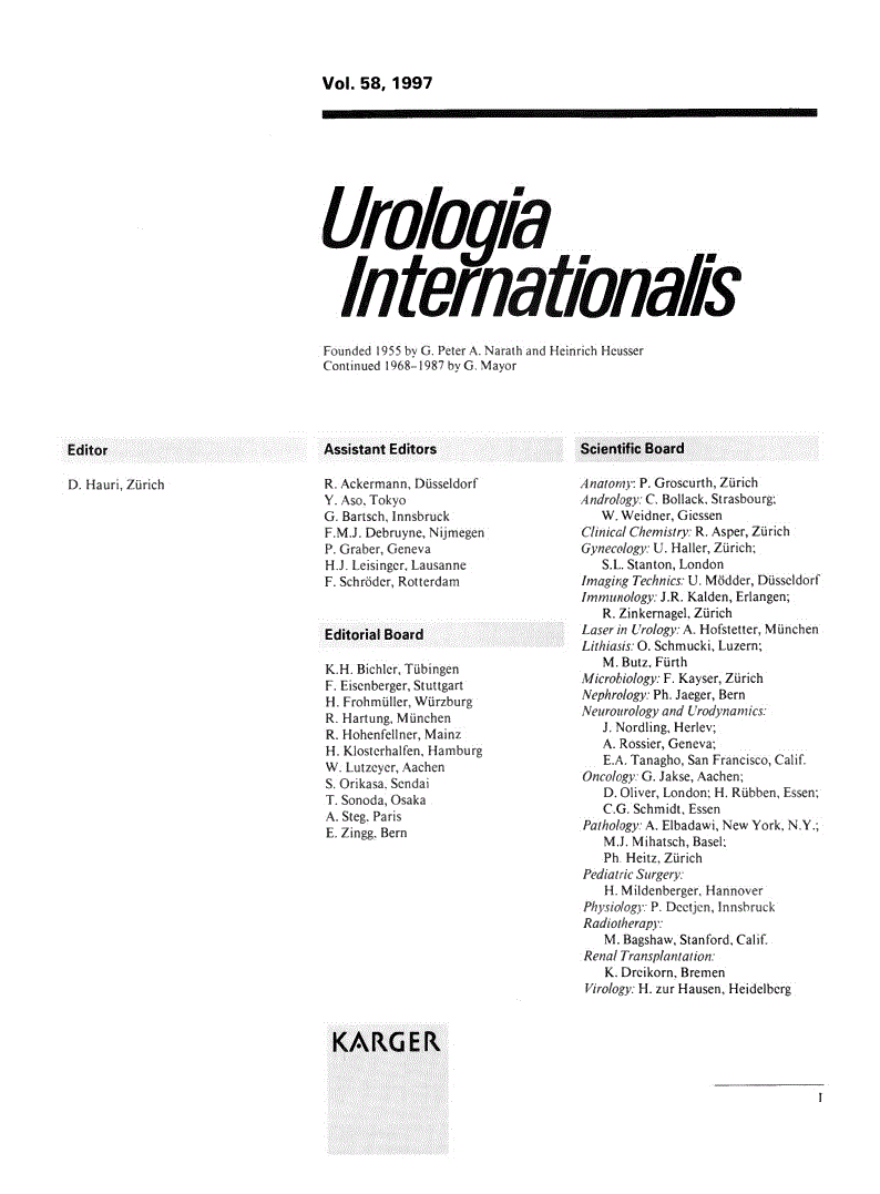 First page of Contents, Vol. 58, 1997