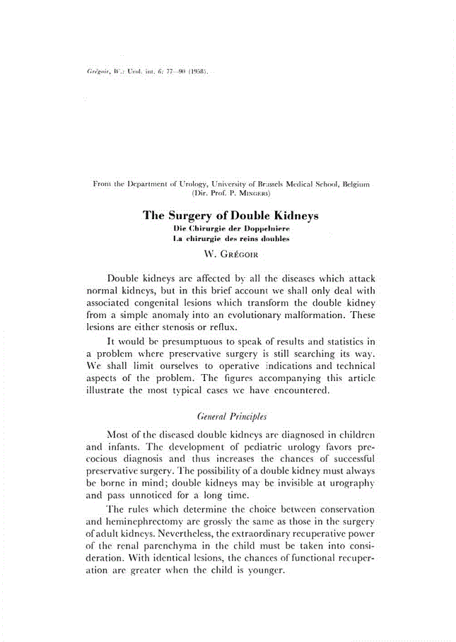 First page of The Surgery of Double Kidneys