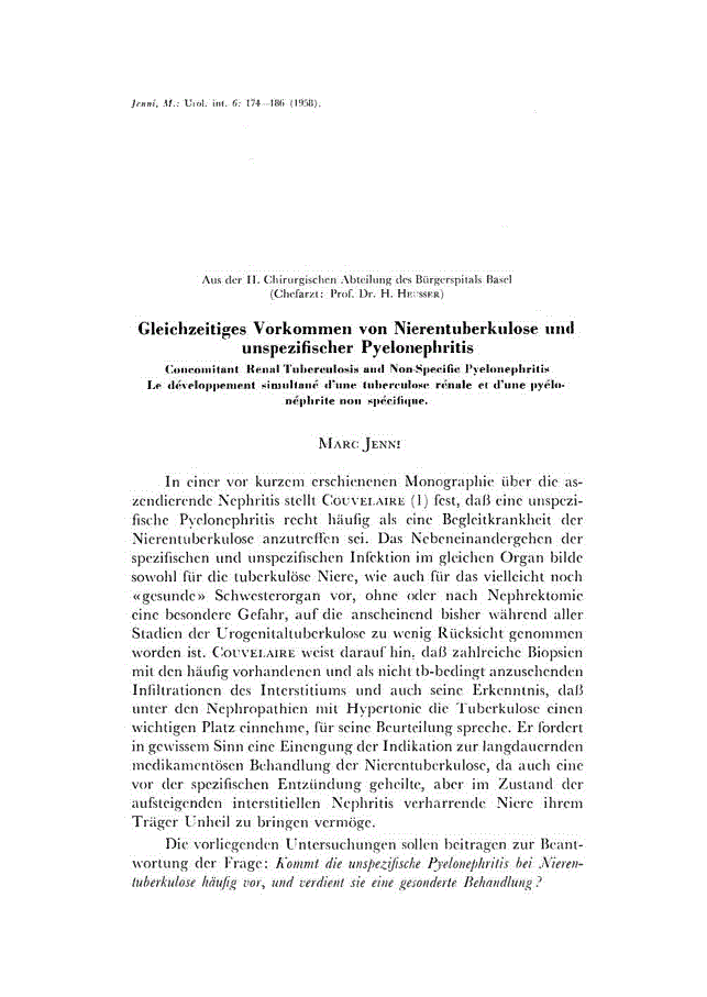 First page of Gleichzeitiges Vorkommen von Nierentuberkulose und unspezifischer Pyelonephritis
