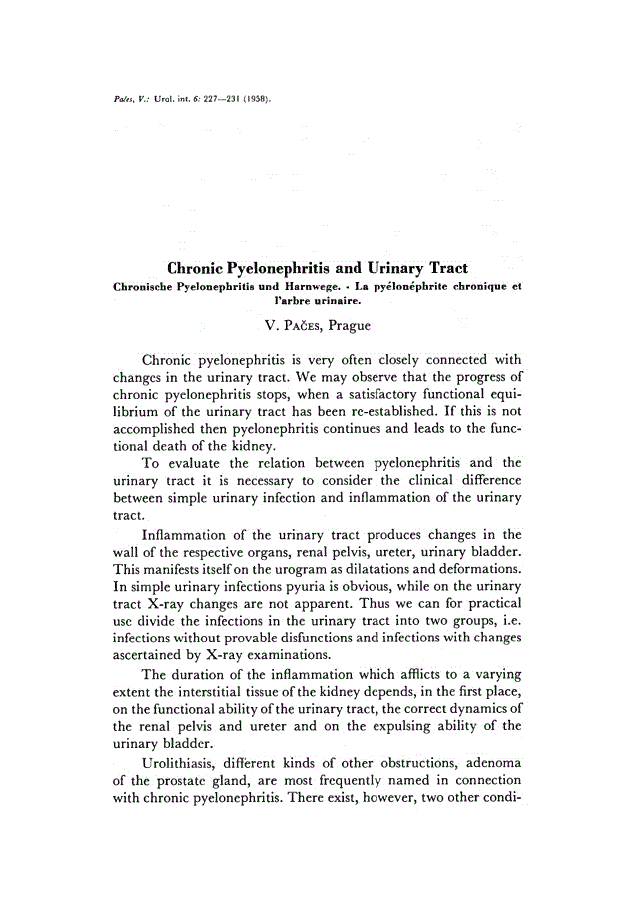 First page of Chronic Pyelonephritis and Urinary Tract