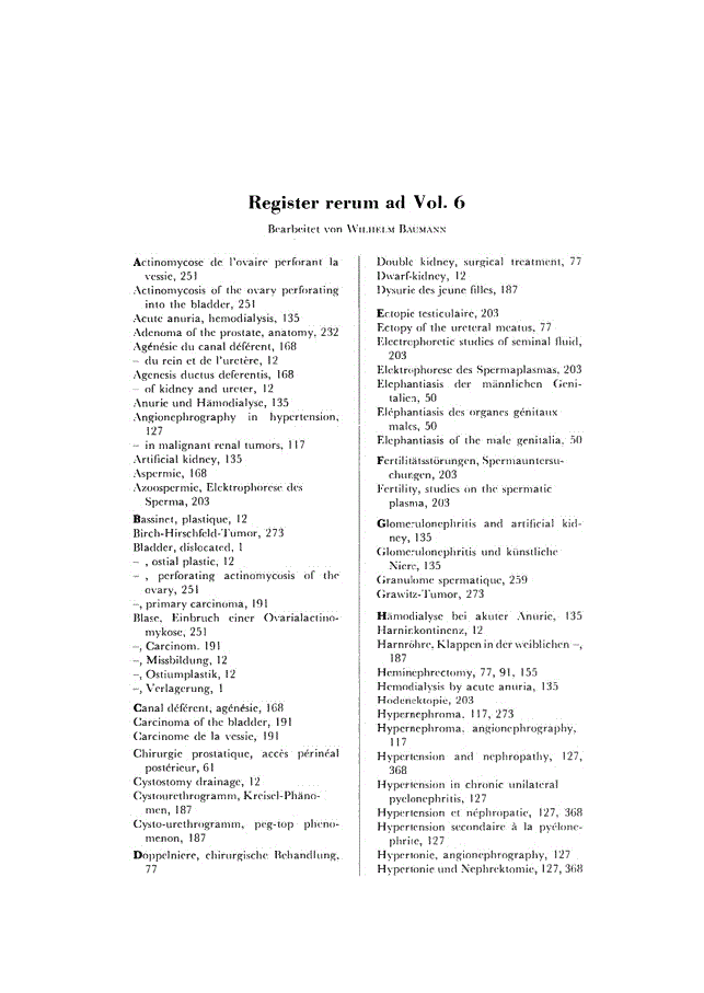 First page of Register rerum ad Vol. 6