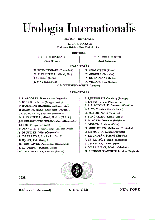 First page of Contents, Vol. 6, 1958