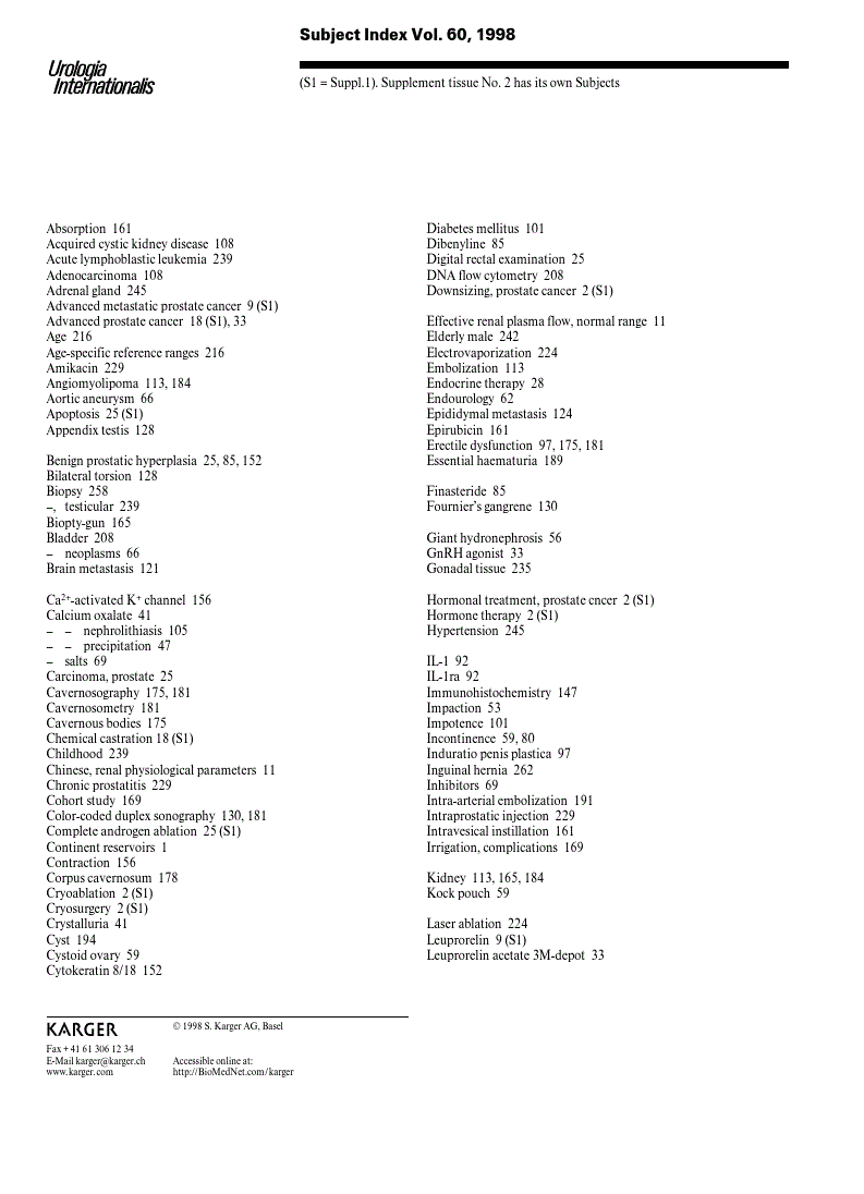 First page of Subject Index