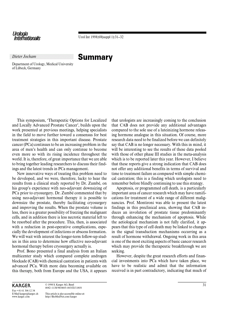 First page of Summary