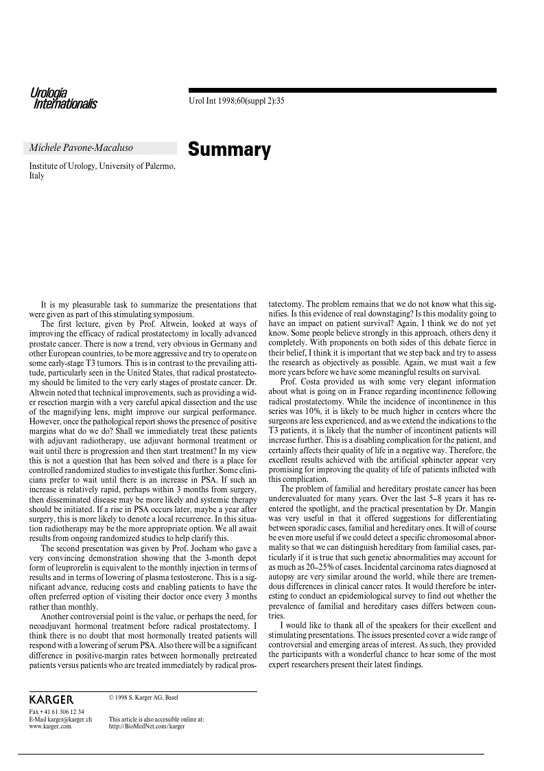 First page of Summary