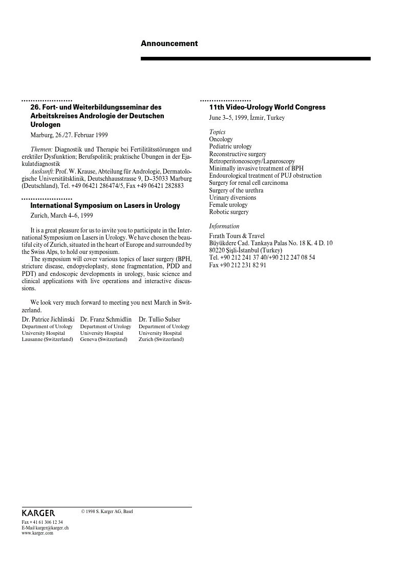 First page of Announcement