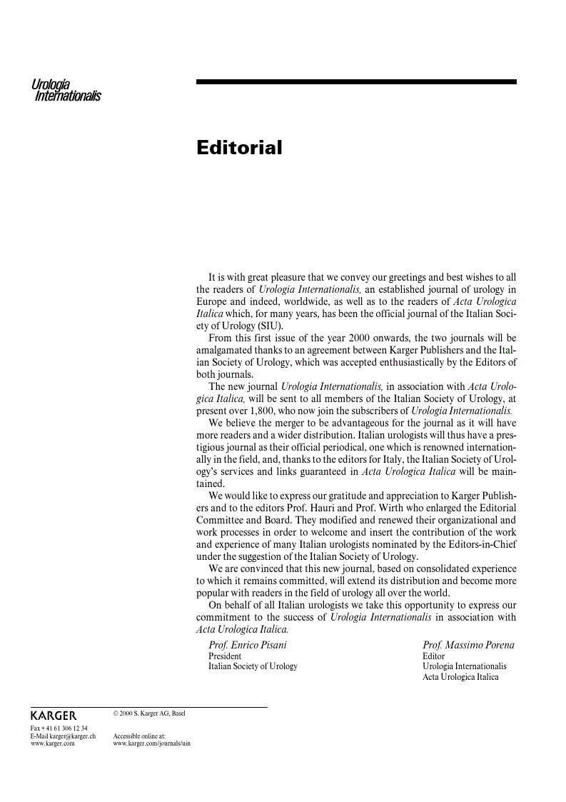 First page of Editorial