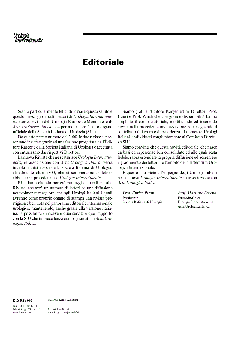 First page of Editoriale
