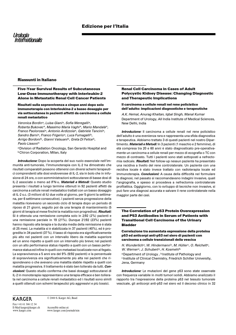 First page of Riassunti in Italiano