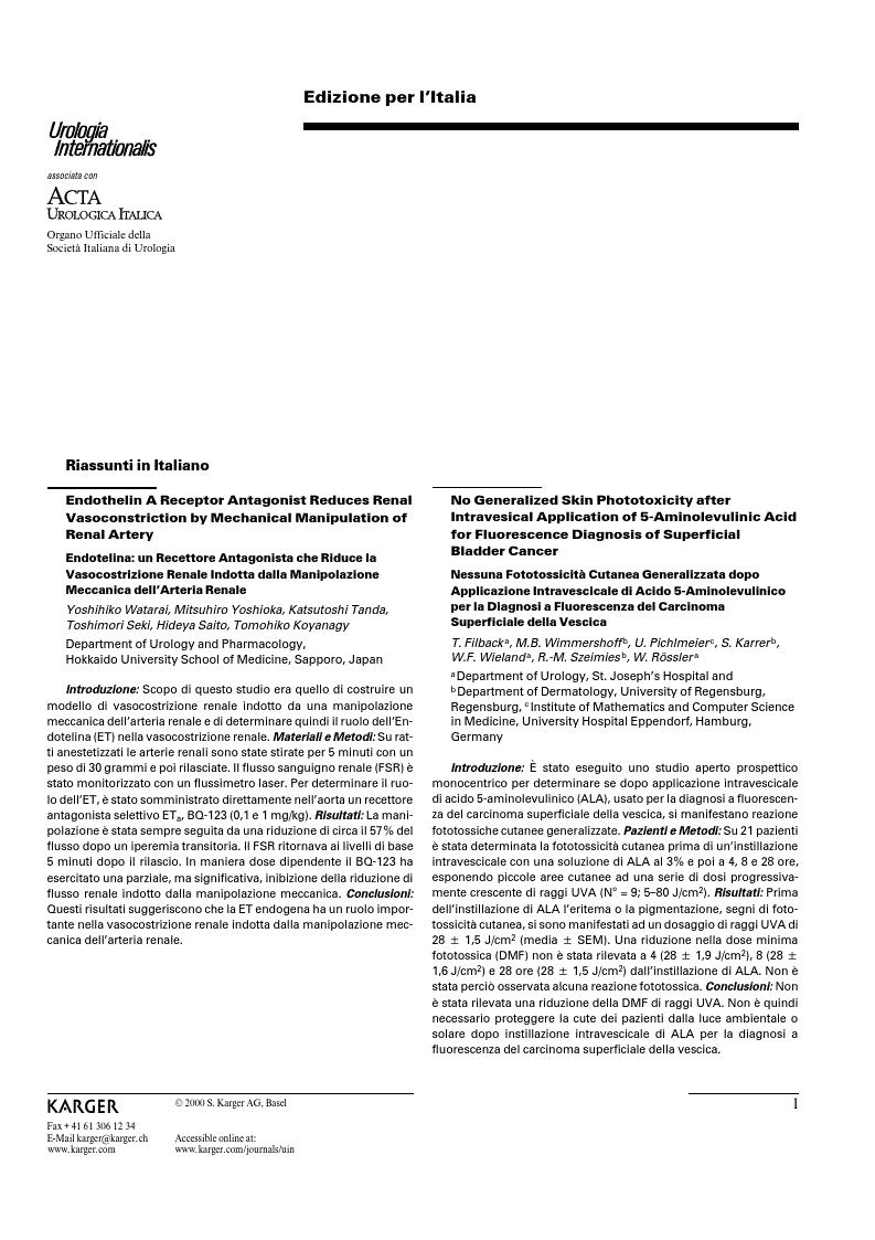 First page of Riassunti in Italiano