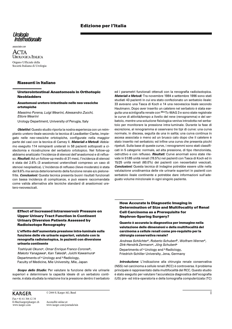 First page of Riassunti in Italiano