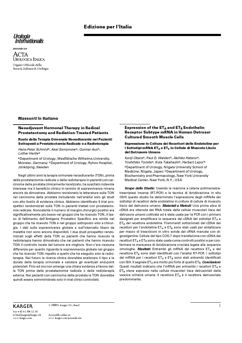 First page of Riassunti in Italiano