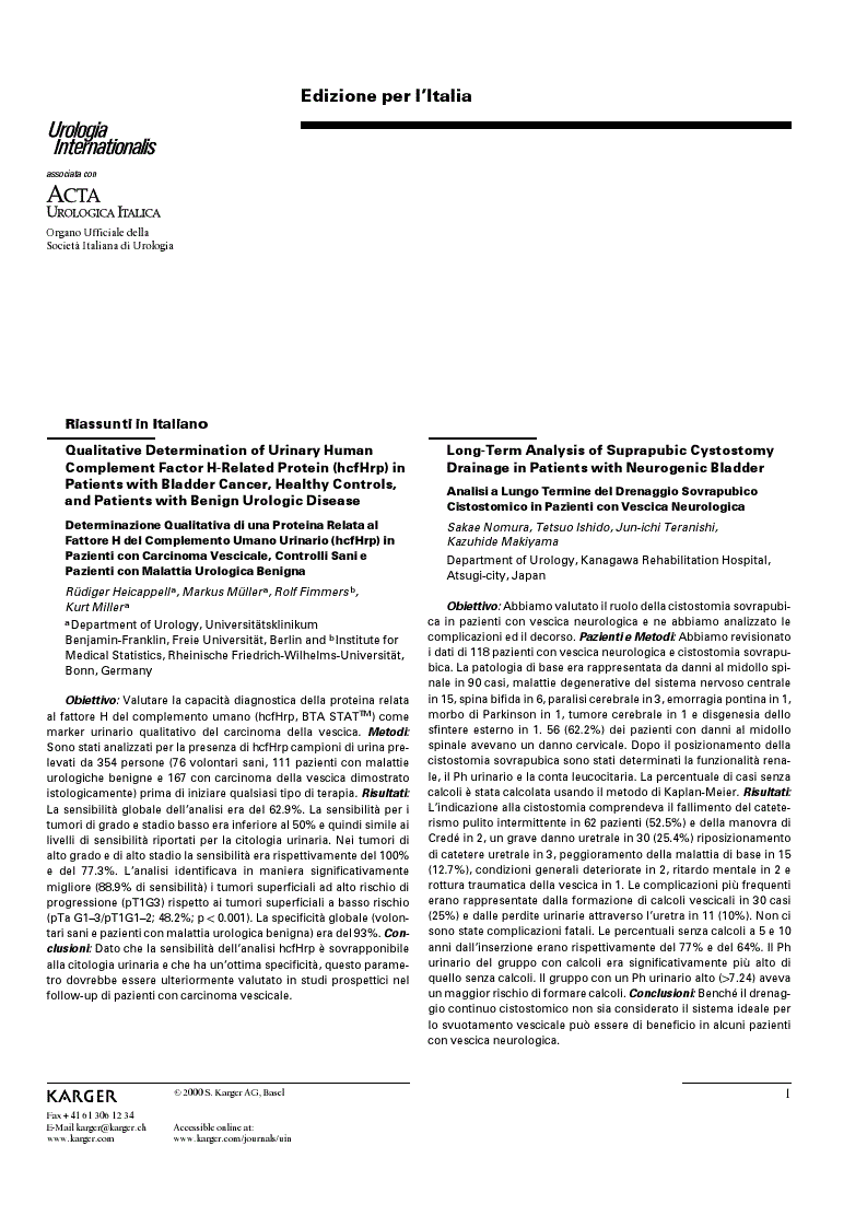 First page of Riassunti in Italiano