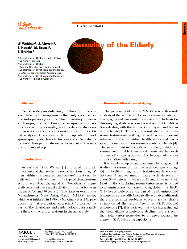 First page of Sexuality of the Elderly