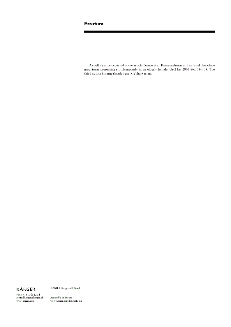 First page of Erratum and Ankündigung