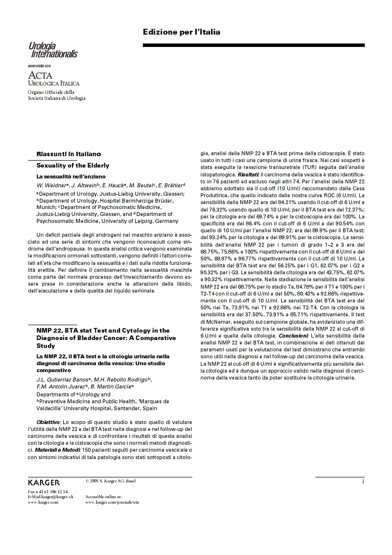 First page of Riassunti in Italiano