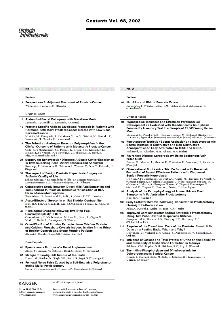 First page of Contents Vol. 68, 2002