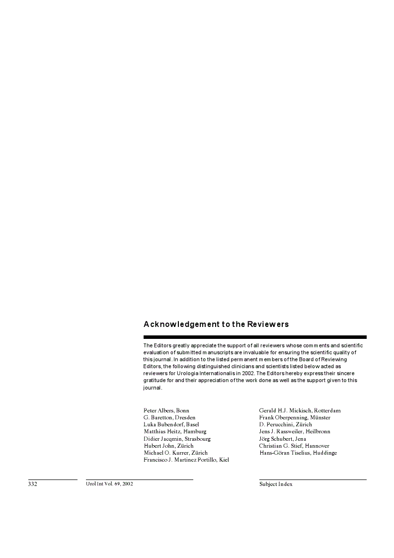 First page of Acknowledgement to the Reviewers