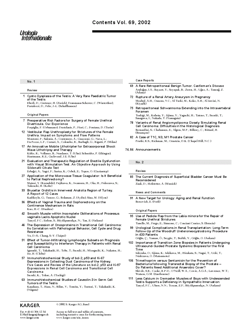 First page of Contents Vol. 69, 2002