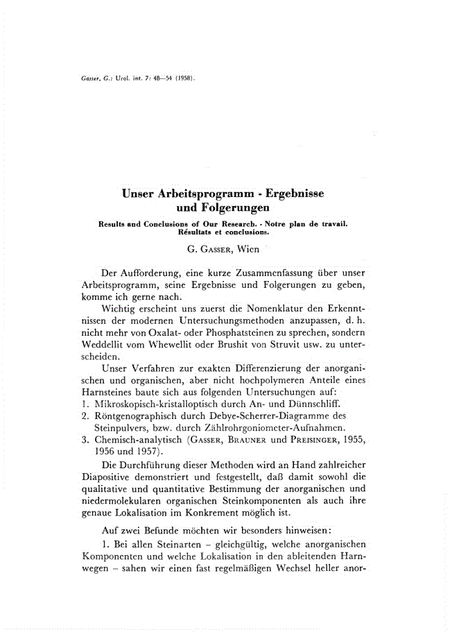 First page of Unser Arbeitsprogramm – Ergebnisse und Folgerungen