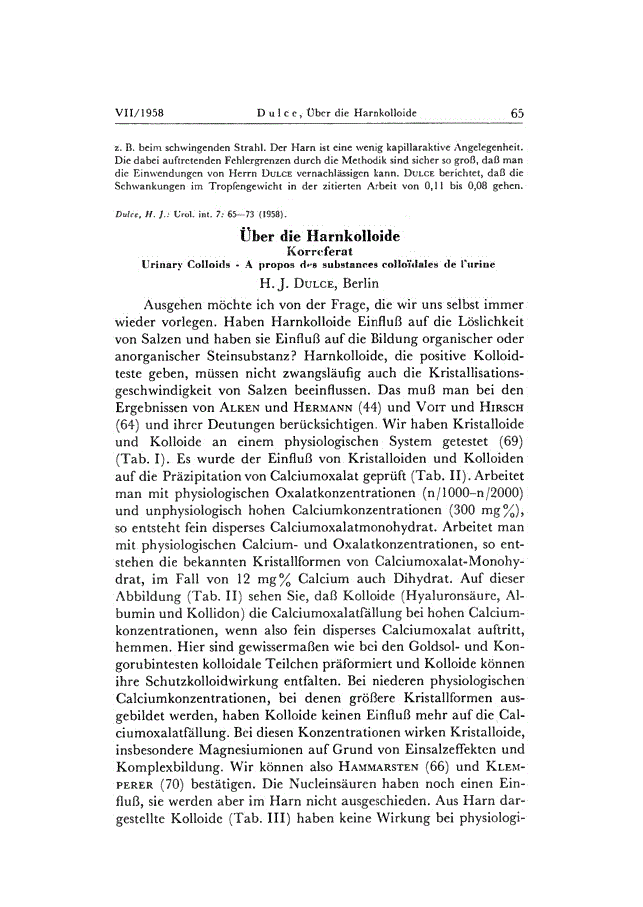 First page of Über die Harnkolloide
