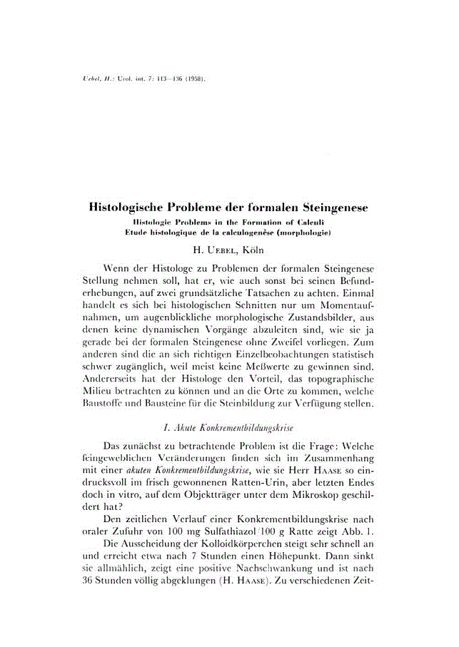 First page of Histologische Probleme der formalen Steingenese