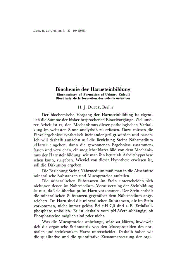 First page of Biochemie der Harnsteinbildung