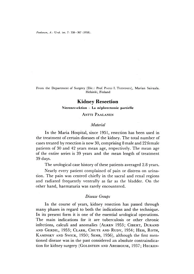 First page of Kidney Resection