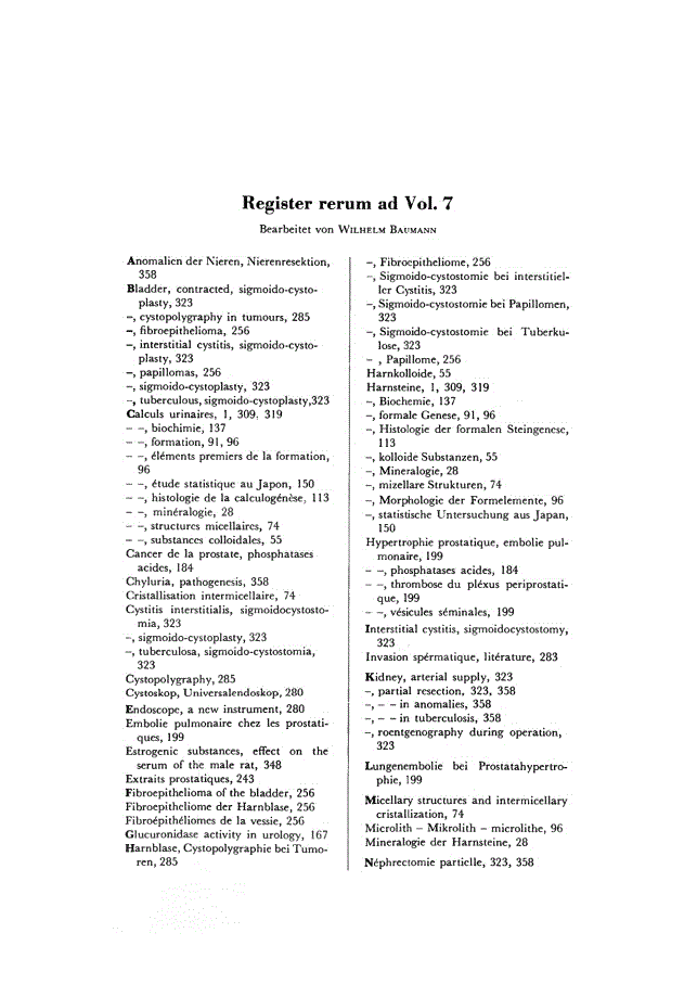 First page of Register rerum ad Vol. 7