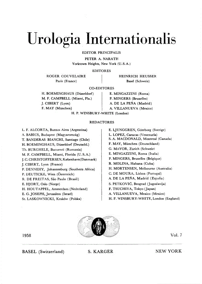 First page of Contents, Vol. 7, 1958
