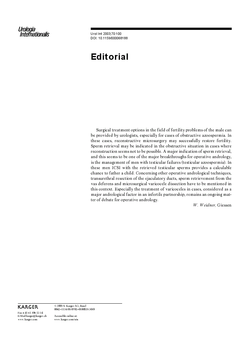First page of Editorial