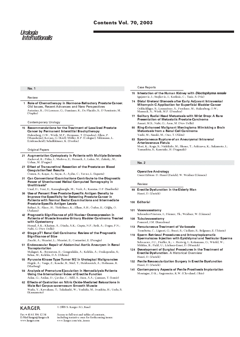 First page of Contents Vol. 70, 2003