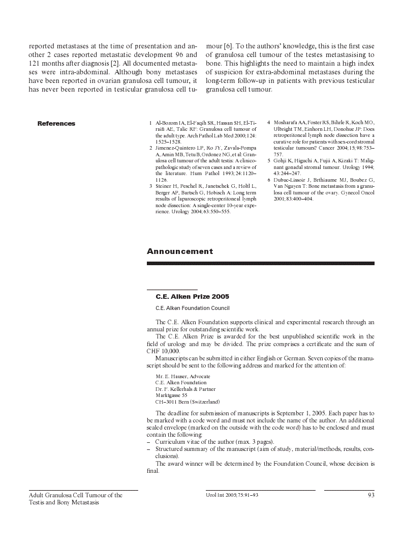 First page of Announcement