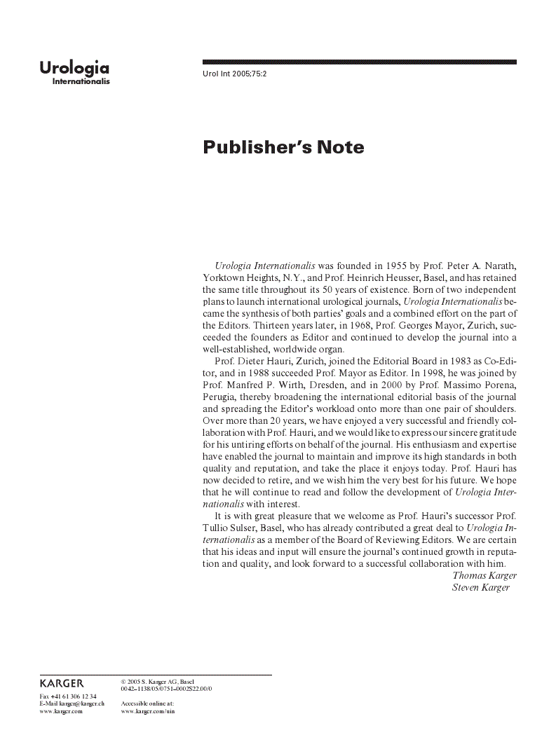 First page of Publisher’s Note
