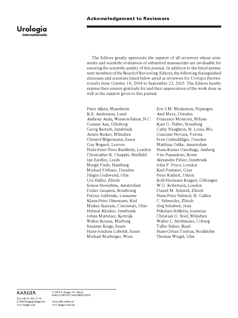 First page of Acknowledgement to Reviewers