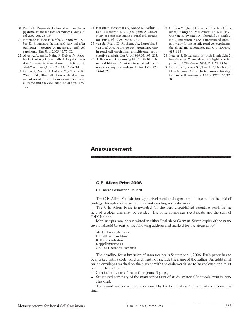 First page of Announcement