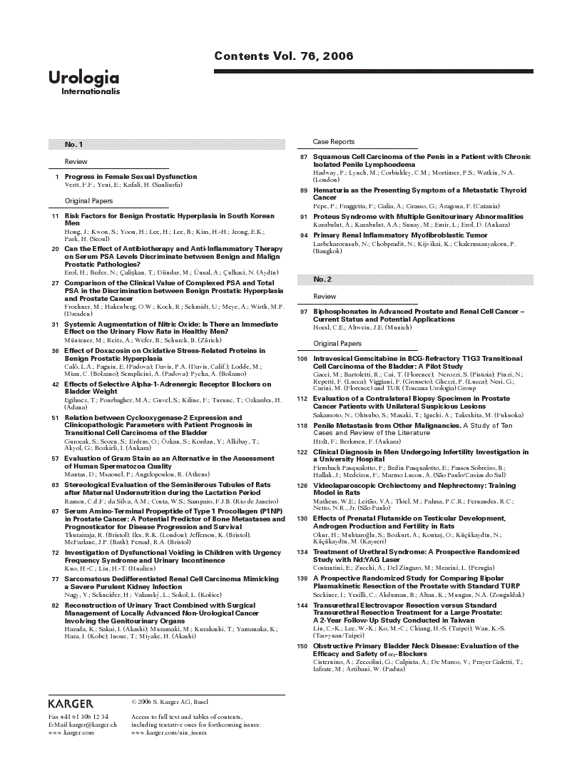 First page of Contents Vol. 76, 2006