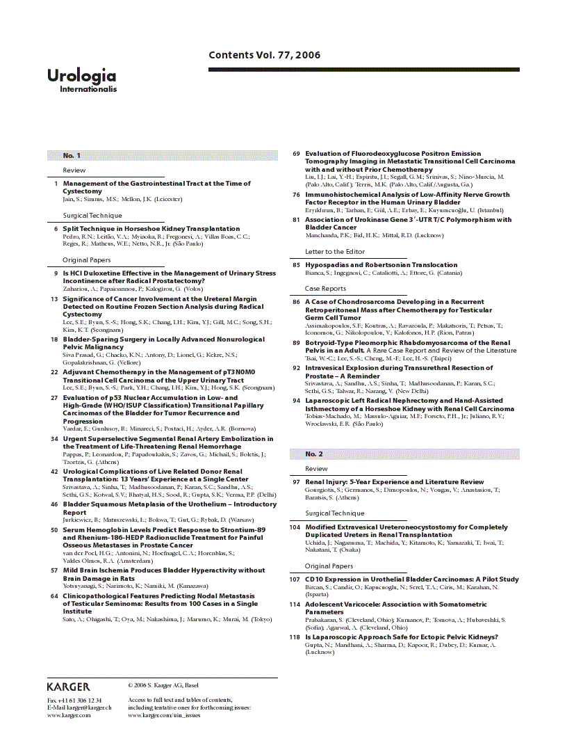 First page of Contents Vol. 77, 2006