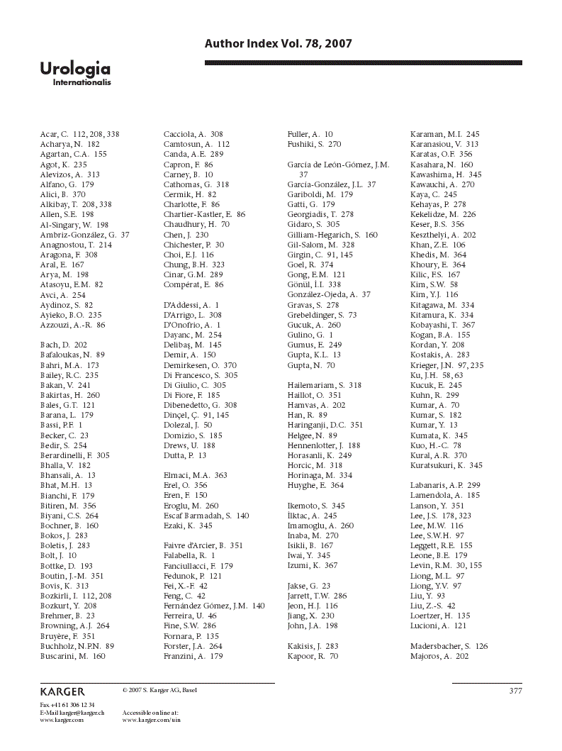 First page of Author Index Vol. 78, 2007