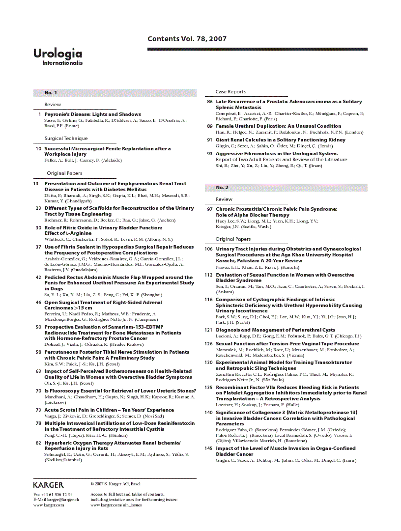 First page of Contents Vol. 78, 2007