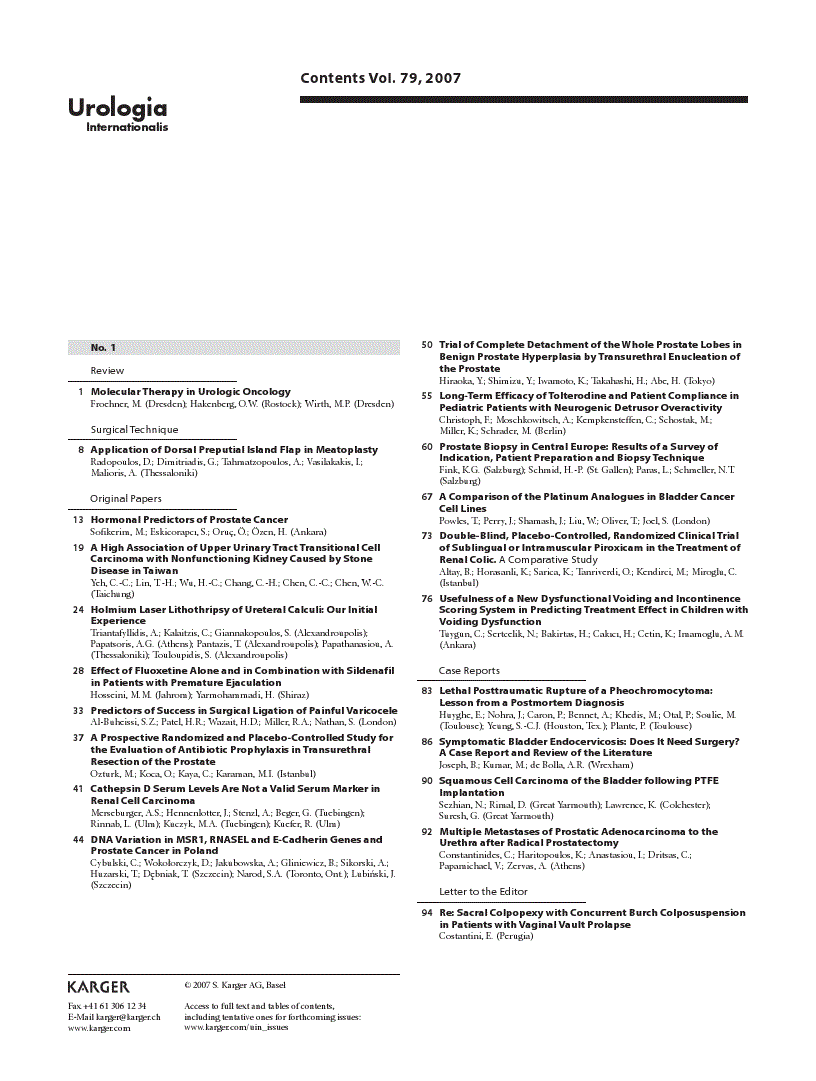 First page of Contents Vol. 79, 2007
