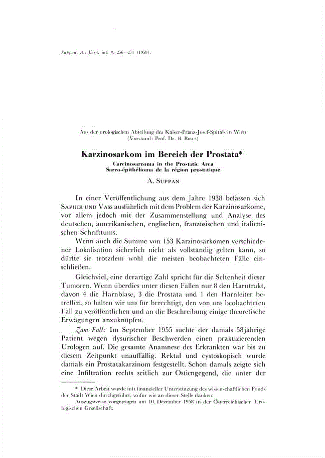 First page of Karzinosarkom im Bereich der Prostata