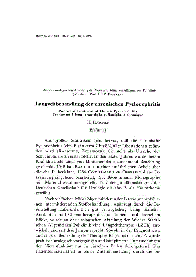 First page of Langzeitbehandlung der chronischen Pyelonephritis