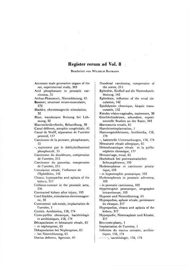 First page of Register rerum ad Vol. 8