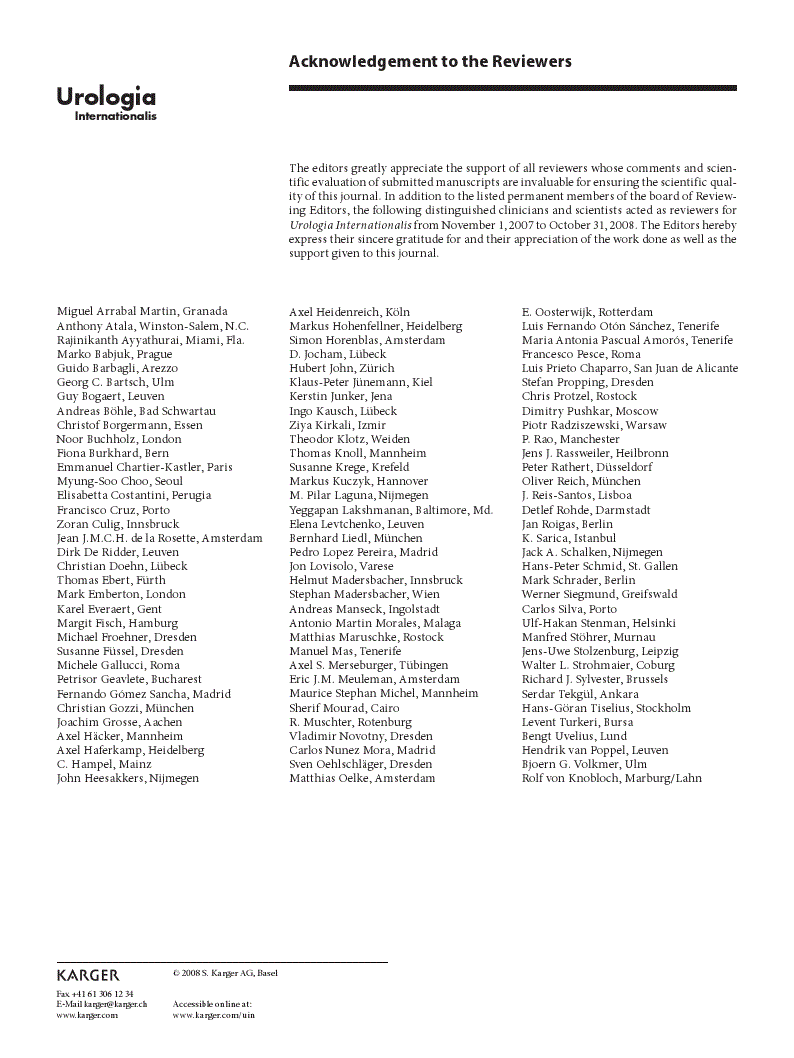 First page of Acknowledgement to the Reviewers
