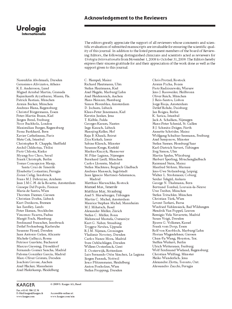 First page of Acknowledgement to the Reviewers