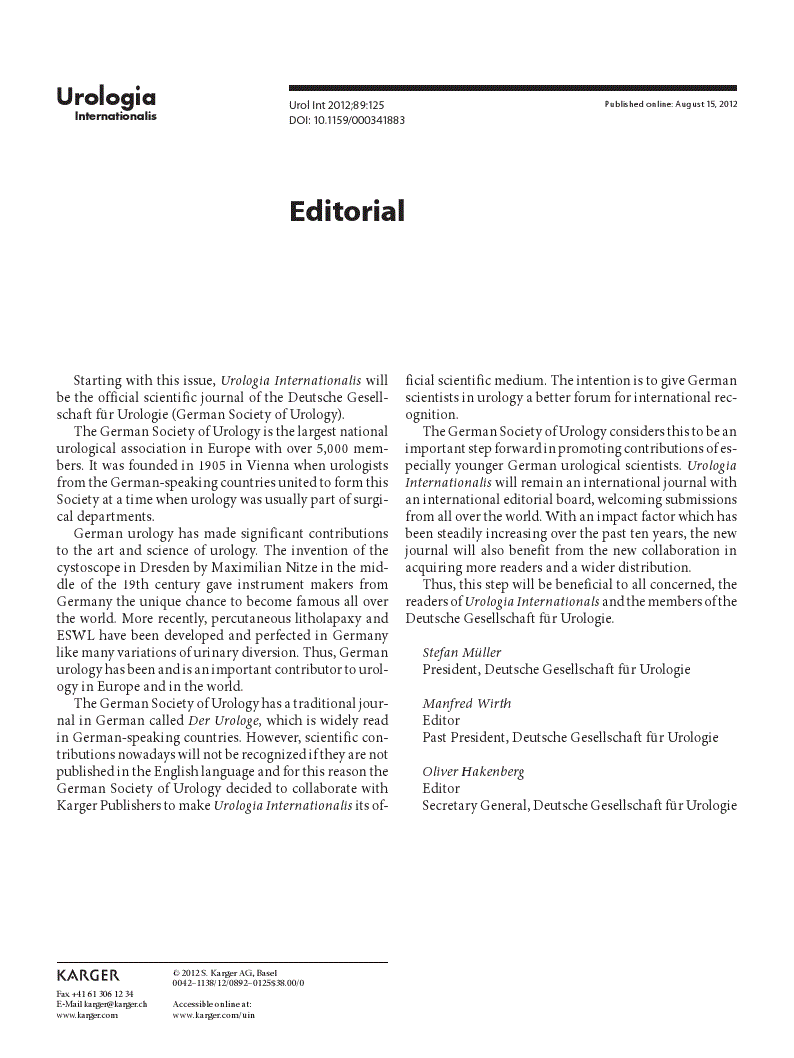First page of Editorial