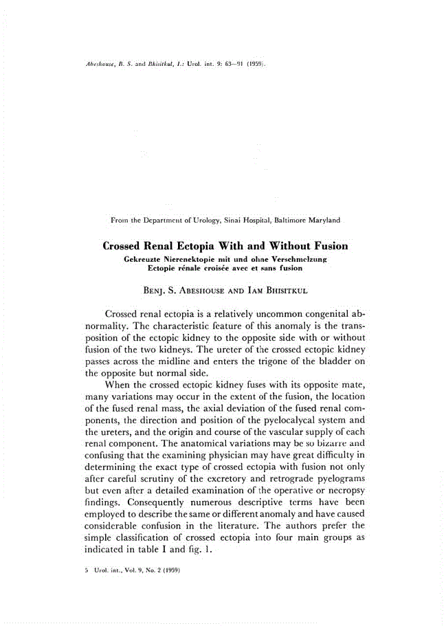 First page of Crossed Renal Ectopia With and Without Fusion