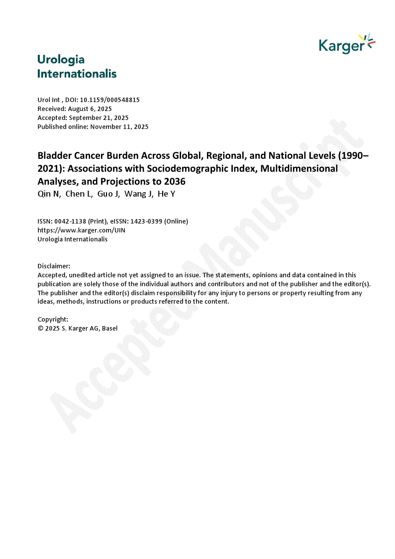 First page of Bladder Cancer Burden Across Global, Regional, and National Levels (1990–2021): Associations with Sociodemographic Index, Multidimensional Analyses, and Projections to 2036