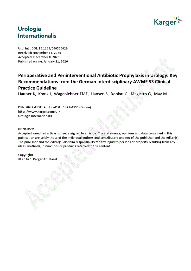 First page of Perioperative and Periinterventional Antibiotic Prophylaxis in Urology: Key Recommendations from the German Interdisciplinary AWMF S3 Clinical Practice Guideline